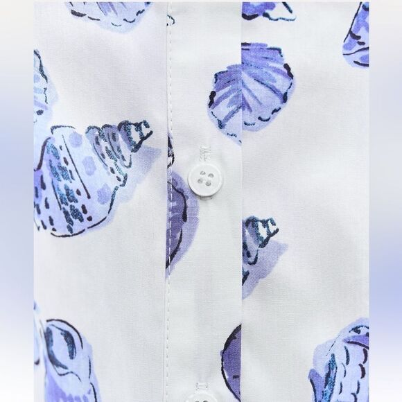 Zara shell printed short cotton dress - Picture 11 of 12